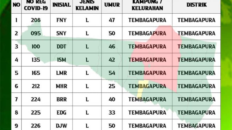 Mimika Positif Covid-19 Capai 301, Total Pasien Sembuh Tembus Angka 127