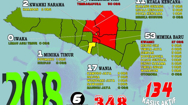 Mimika Pasien Sembuh Bertambah 12, Kasus Baru Juga Bertambah 11 Orang