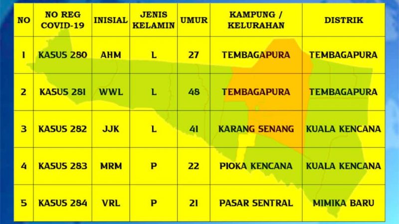 Tambahan 5 Kasus Baru, Jumlah Pasien Aktif Covid-19 Tinggal 174