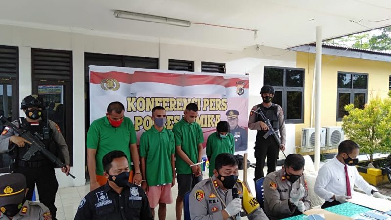 Polres Mimika Amankan Empat Orang Pemilik Narkoba