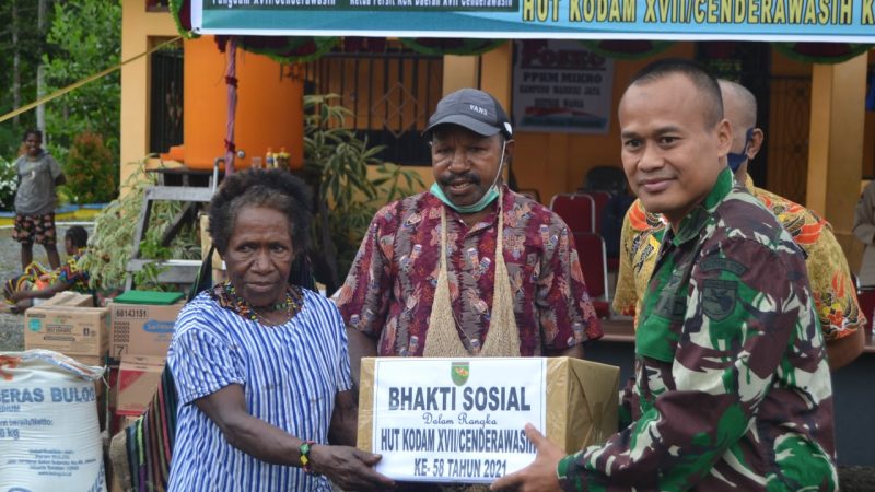 Peringati HUT Kodam XVII Cenderawasih ke 58,Kodim 1710 Mimika Gelar Bakti Sosial