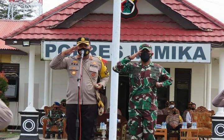 Jelang Idul Fitri, Kodim 1710 dan Polres Mimika Gelar Apel Operasi Ketupat Matoa 2021
