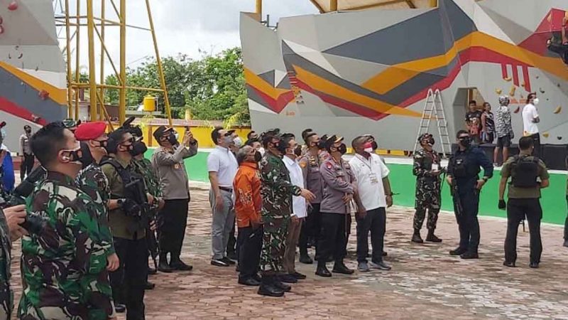 Rombongan Panglima TNI, Kapolri dan Menpora Kunjungi Venue PON