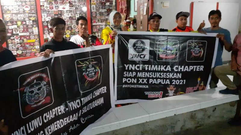 Anggota YNCI Timika Latif #002 Gelar Touring di Sulsel Sambil Sosialisasi PON ke XX di Papua