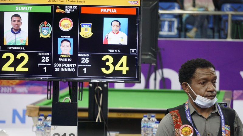 Pebiliar Papua Yemi Nicolas Masuk Semifinal Carom Cadre Single PON Papua