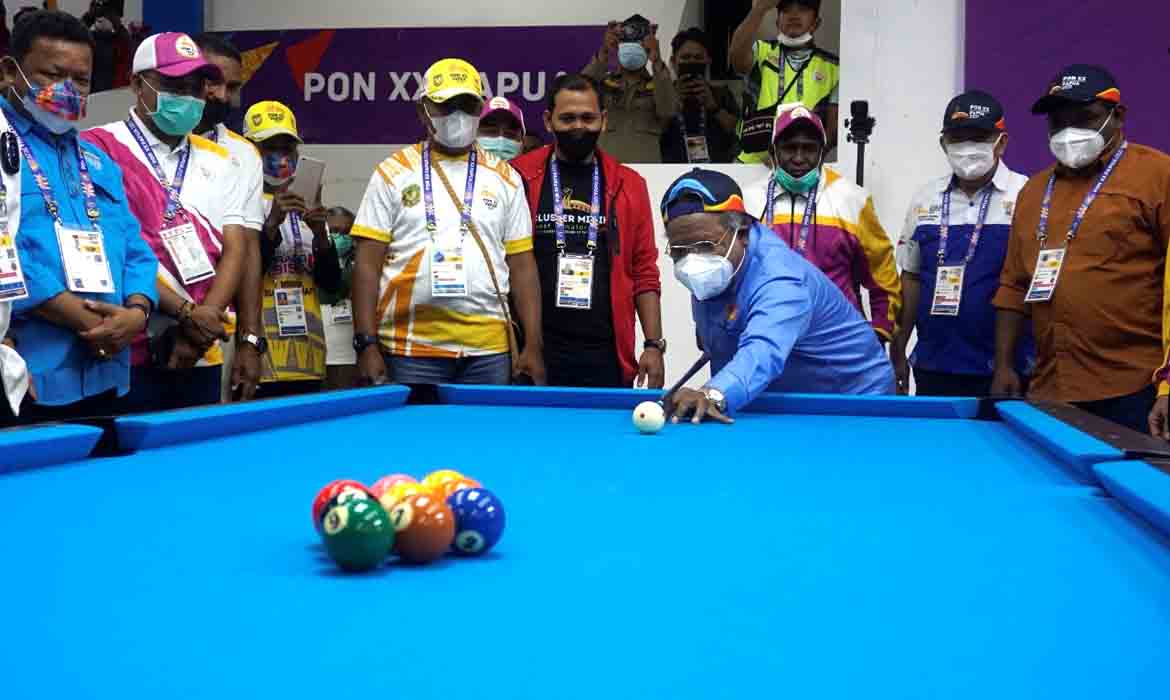 Bupati Omaleng Buka Pertandingan Biliar PON XX di Klaster Mimika