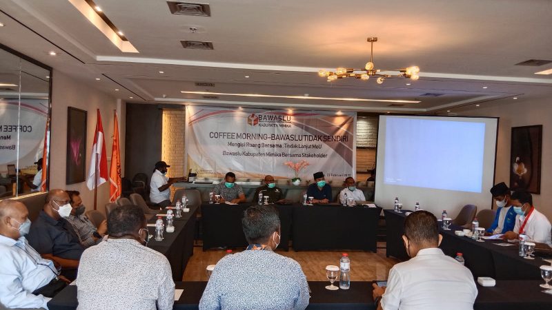 Tindak Lanjuti MOu Dengan Mitra, Bawaslu Gelar Coffee Morning Tidak Sendirian