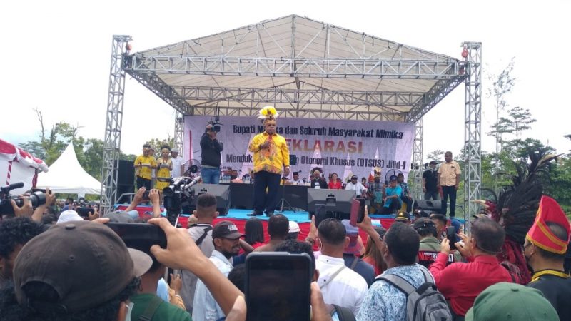 Deklarasi Dukung Otsus dan Pembentukan Provinsi Papua Tengah Digelar di Mimika