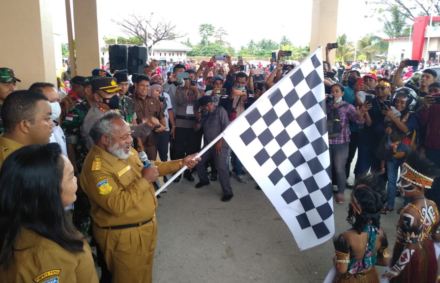 Karnaval HUT RI ke 77 di Mimika Berlangsung Meriah