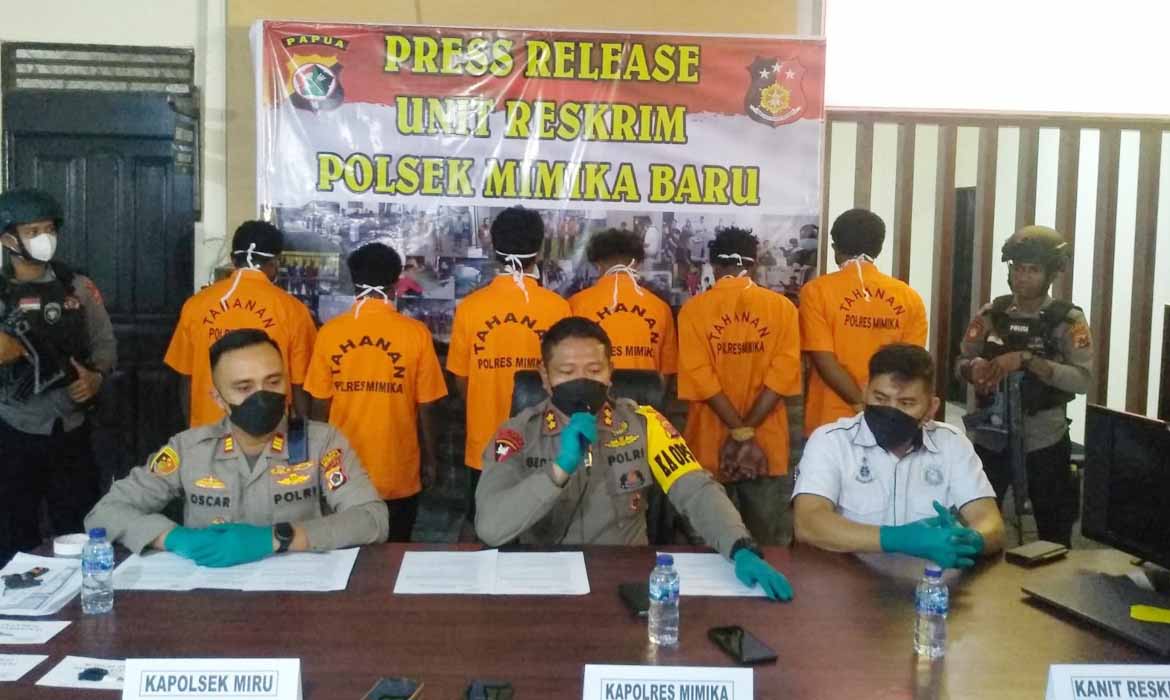 Enam Pelaku Kejahatan Berhasil Ditangkap Polisi, Kapolres Mimika Beri Peringatan Keras
