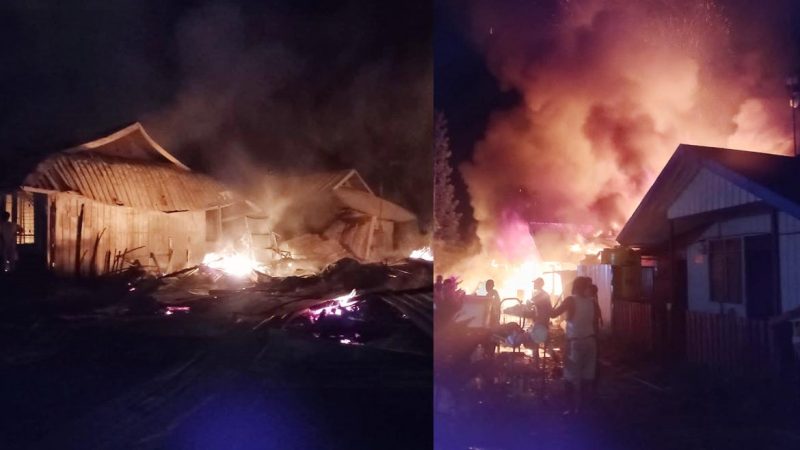 Satu Unit Ruko dan Tiga Unit Rumah Dinas di Pegunungan Bintang Ludes Terbakar