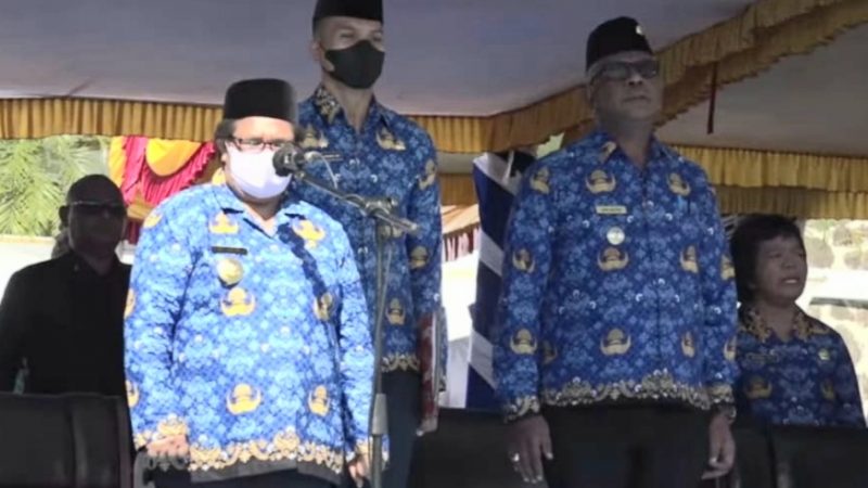 Pimpin Apel HUT Korpri di Mimika, Pj Gubernur Papua Tengah : ASN Harus Bersih dari KKN dan Loyal Kepada Pimpinan