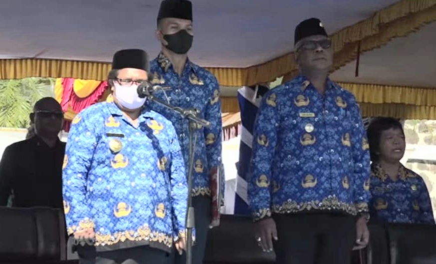 Pimpin Apel HUT Korpri di Mimika, Pj Gubernur Papua Tengah : ASN Harus Bersih dari KKN dan Loyal Kepada Pimpinan