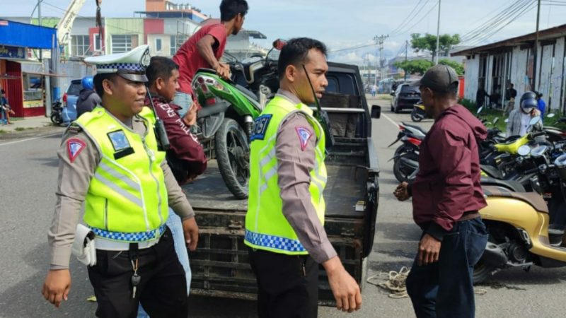 Gelar Razia 30 Menit , Satlantas Polres Mimika Amankan Puluhan Unit Kendaraan