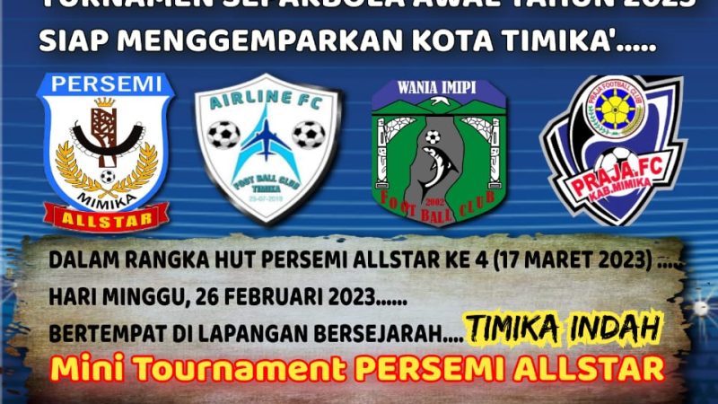 Rangsang Talenta Pesepakbola  Muda, Persemi Allstar Gelar Turnamem Mini Di Lapangan Timika Indah