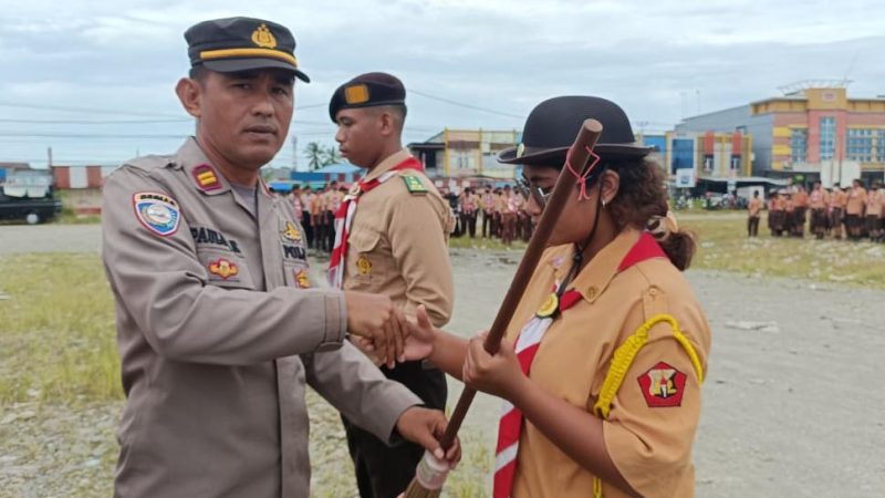 Pramuka Saka Bhayangkara dan Kwarcab Mimika Gelar Bakti Sosial Peringati HUT Baden Powell ke 166