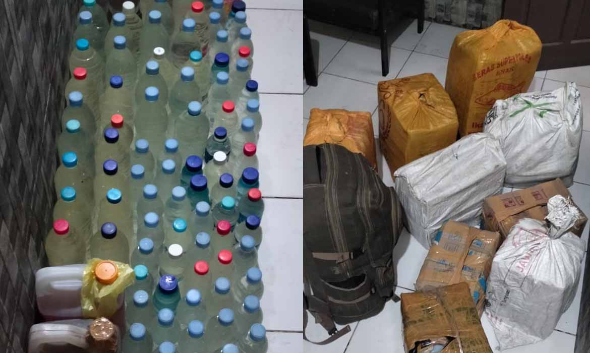 Ratusan Liter Miras Jenis Sopi Diamankan Polisi di Pelabuhan Pomako