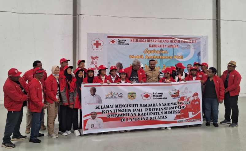 Ketua PMI Mimika John Rettob Lepas Peserta Jumbara Nasional ke IX Lampung