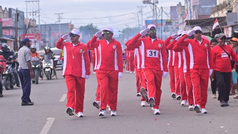 Tim Gerak Jalan Setwan Tampil Prima dan Optimis Menang pada Lomba Gerak Jalan HUT RI ke 78