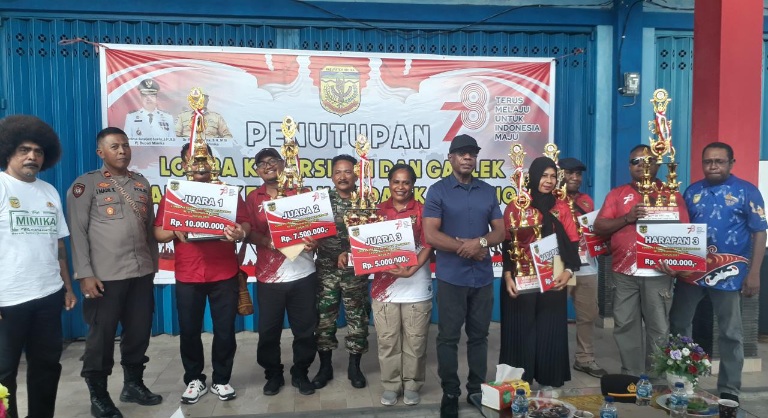 RT 09 Kelurahan Wanagon Juara 1 Lomba Kebersihan Distrik Mimika Baru