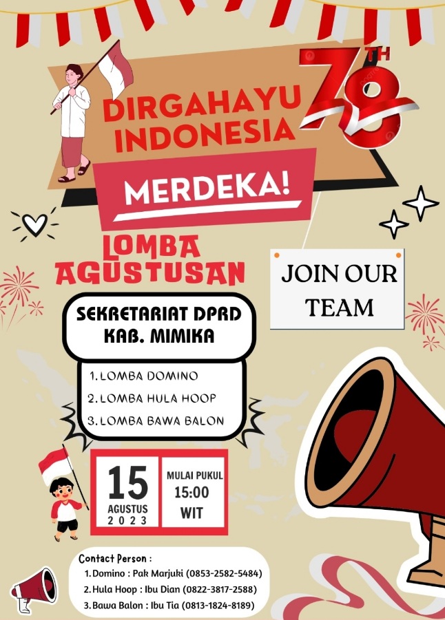 Meriahkan HUT RI ke-78, Setwan Adakan Perlombaan Antar Bagian