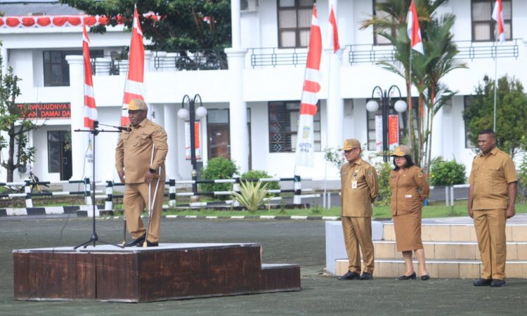 Apel Gabungan Pemkab Mimika, Pj. Sekda : Laporan Jangan Hanya Formalitas