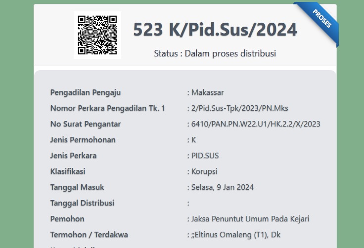 Kasasi Kasus Korupsi Gereja Kingmi Mile 32 Menunggu Jadwal Sidang dari Mahkamah Agung