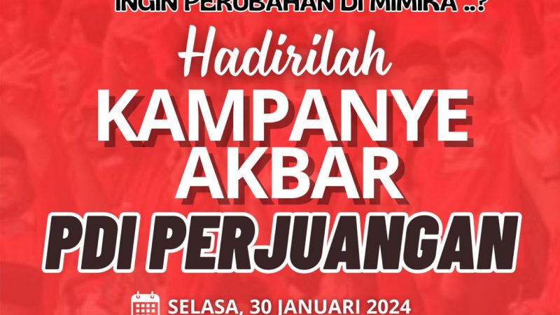 Besok, PDI Perjuangan Merahkan Timika, Karel Gwijangge : Mari Kita Rebut Kemenangan Untuk Target Pilkada dan Pimpinan DPRD Mimika