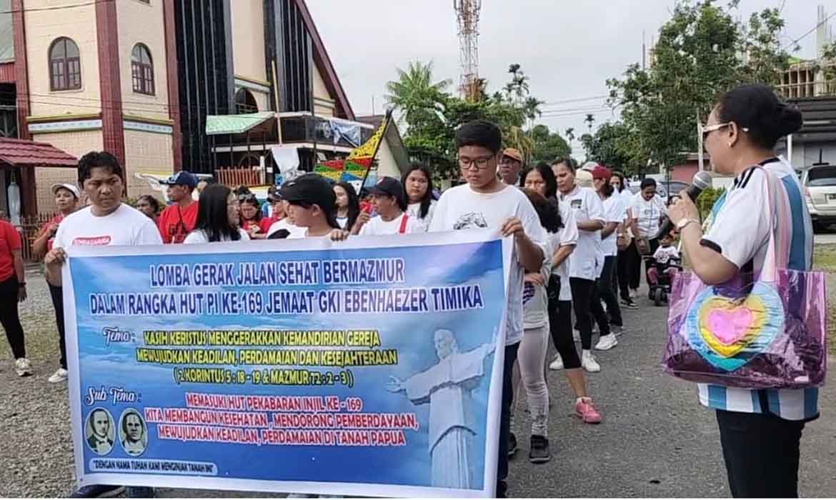 Sambut HUT Pekabaran Injil ke-169 tahun, Panitia Hari Besar Gereja GKI Ebenhaezer Selenggarakan Jalan Sehat Bermazmur