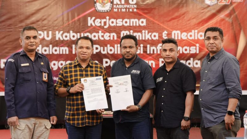 LENSA FOTO–KPU MIMIKA KERJASAMA DENGAN MEDIA JELANG PILKADA MIMIKA 2024