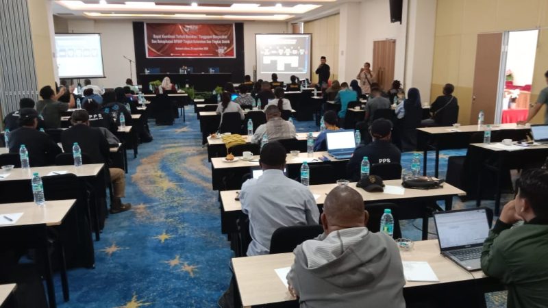 KPU Mimika Gelar Rapat Koordinasi Tanggapan Masyarakat dan DPHSP Tingkat Kelurahan dan Distrik