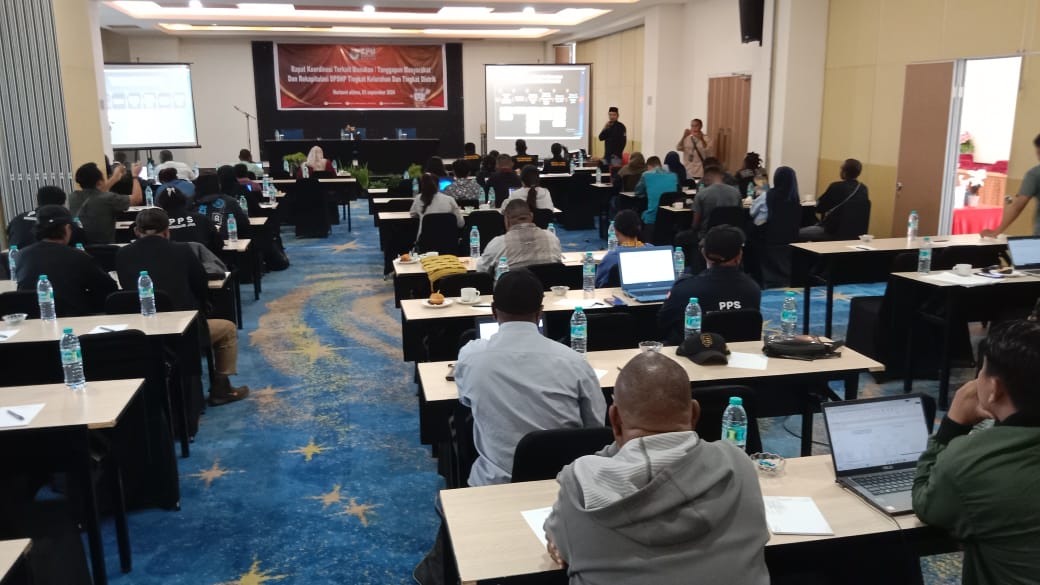 KPU Mimika Gelar Rapat Koordinasi Tanggapan Masyarakat dan DPHSP Tingkat Kelurahan dan Distrik