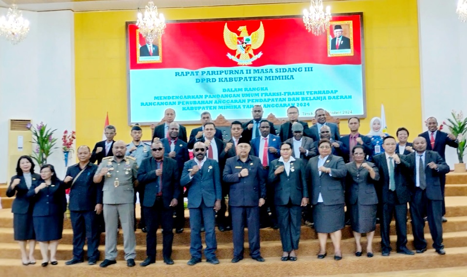 Berikut Pandangan Umum Tujuh Fraksi DPRD Mimika Terhadap Pembahasan APBD-P 2024