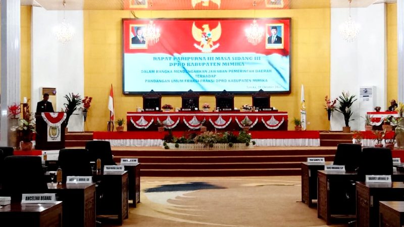 Jawaban Eksekutif Atas Pandangan Umum Fraksi DPRD Mimika Terhadap Ranperda Non APBD Tahun 2024