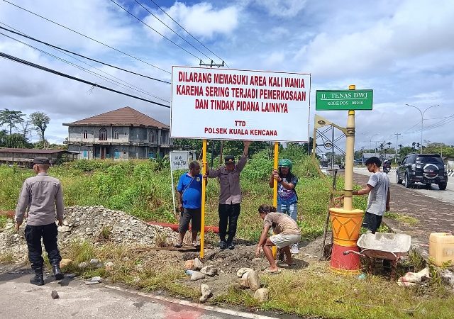 Marak Kasus Kriminal, Area Kali Wania Diberi Tanda Larangan