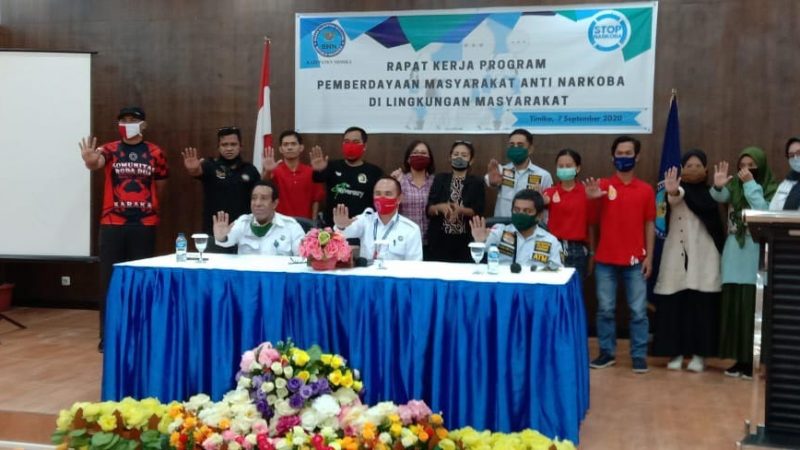 BNN Rapat Kerja Bersama dan Sosialisasi Narkoba Komunitas orang Muda Mimika