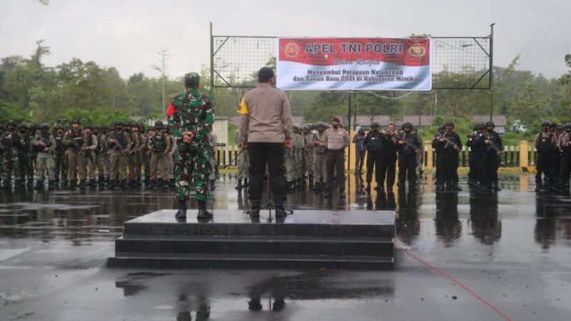 TNI-Polri di Mimika Gelar Apel Gabungan Ciptakan Keamanan di Bulan Desember