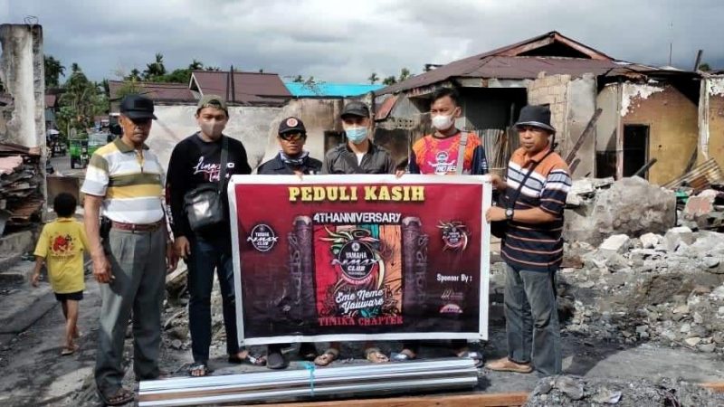 YNCI dan The MaczMan Timika Bantu Korban Kebakaran Jalan Seroja