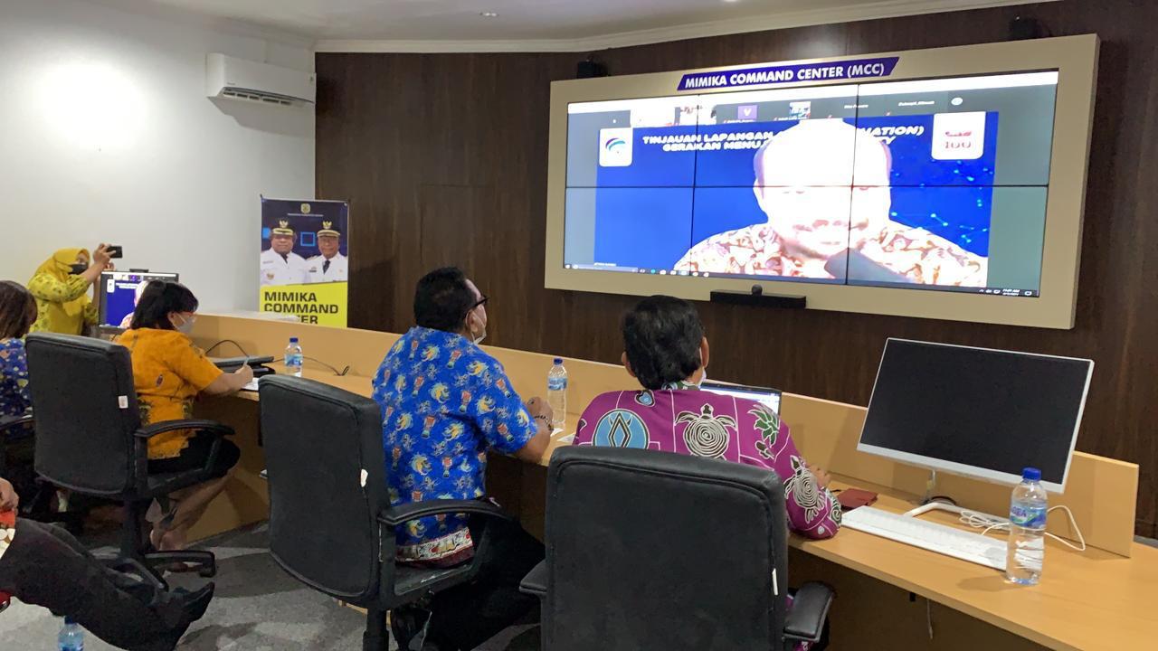 Pemkab Mimika Lakukan Evaluasi Bersama Kementerian Kominfo Lewat Virtual