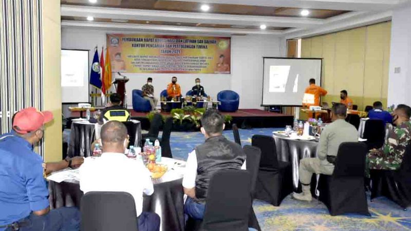 KANSAR Timika Gelar Rapat Koordinasi Pembukaan Latihan SAR Daerah