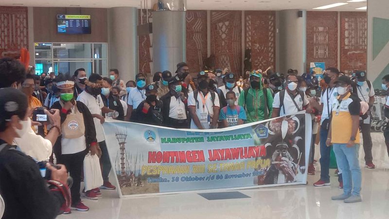 Jayawijaya Menjadi Kontingen Pertama Pesparawi Tiba di Timika