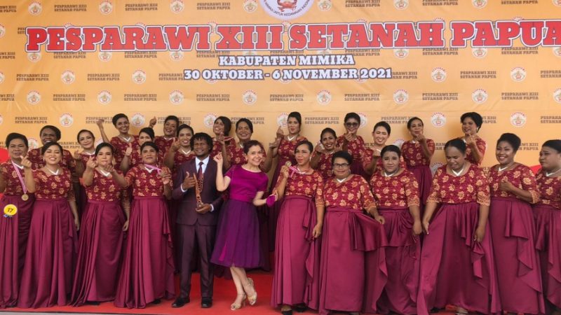 PSW Mimika Raih Medali Emas di Ajang Pesparawi XIII se Tanah Papua