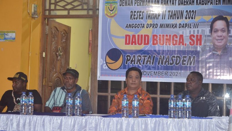 Dari Reses Daud Bunga, Warga Distrik Wania Minta Bangun Jalan dan Jembatan