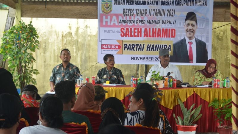 Warga Sampaikan Usulan Kepada Anggota DPRD Mimika Seleh Alhamid Dalam Reses ke II