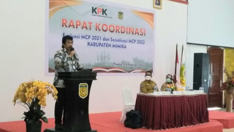 Capaian MCP Mimika Tahun 2021 Diurutan Sembilan se Papua