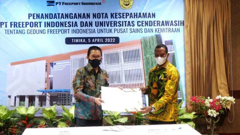Freeport Tandatangani Nota Kesepahaman (MoU) Pembangunan Gedung Pusat Sains dan Kemitraan di Universitas Cenderawasih