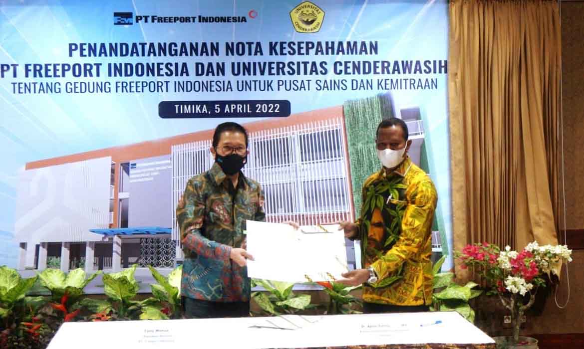Freeport Tandatangani Nota Kesepahaman (MoU) Pembangunan Gedung Pusat Sains dan Kemitraan di Universitas Cenderawasih