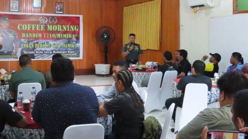Lewat Coffe Morning, Dandim 1710/Mimika Berharap Dapat Mempererat Silaturahmi Dengan Insan Pers