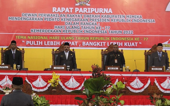 Pidato Presiden Jokowi Dari Paripurna DPRD, Anton : Harapan Mimika Lebih Semangat dan Kuat