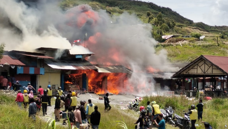 Polisi Dalami Kasus Kebakaran di Pasar Lama Kota Baru Puncak Jaya
